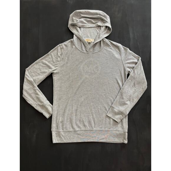 Michael Kors Gray Hoodie with Rhinestone Logo - Picture 1 of 7